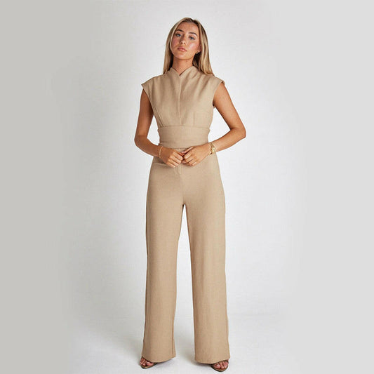 By Belle - Sleeveless Wide-Leg Jumpsuit
