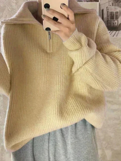 By Belle- Turtleneck Zip Sweater